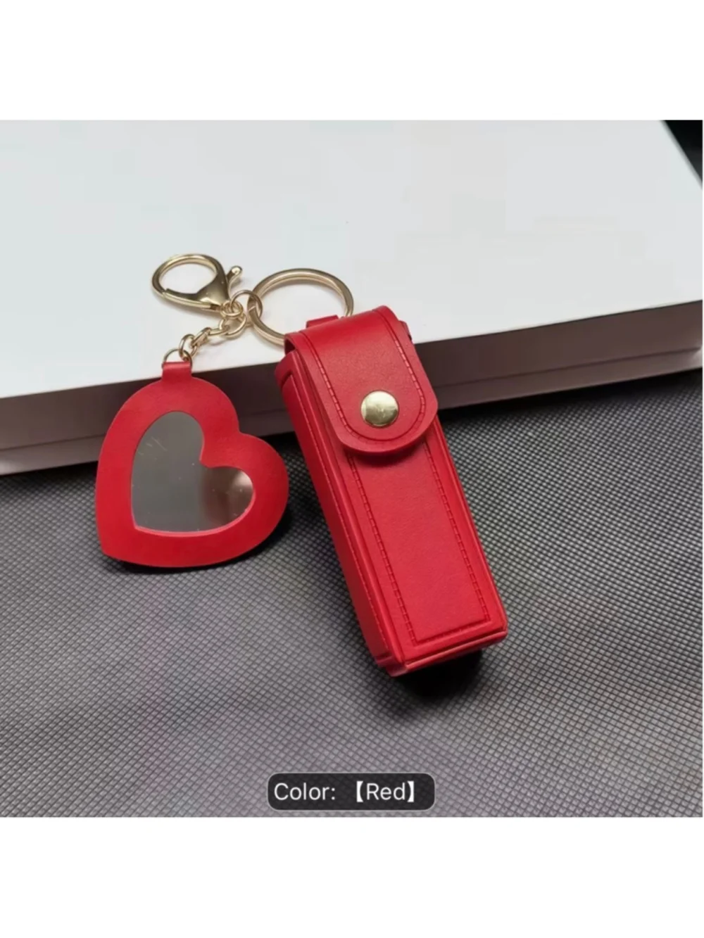 Lipstick Case Keychain with Mirror, Bag Charm - Brand New - Multiple colors